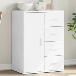 Outlet vidaXL Skänk 59x39x80 cm konstruerat trä Vit