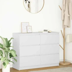vidaXL Skänk vit 100x35x76 cm konstruerat trä