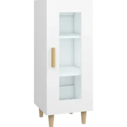 vidaXL Skänk vit 34,5x34x90 cm konstruerat trä
