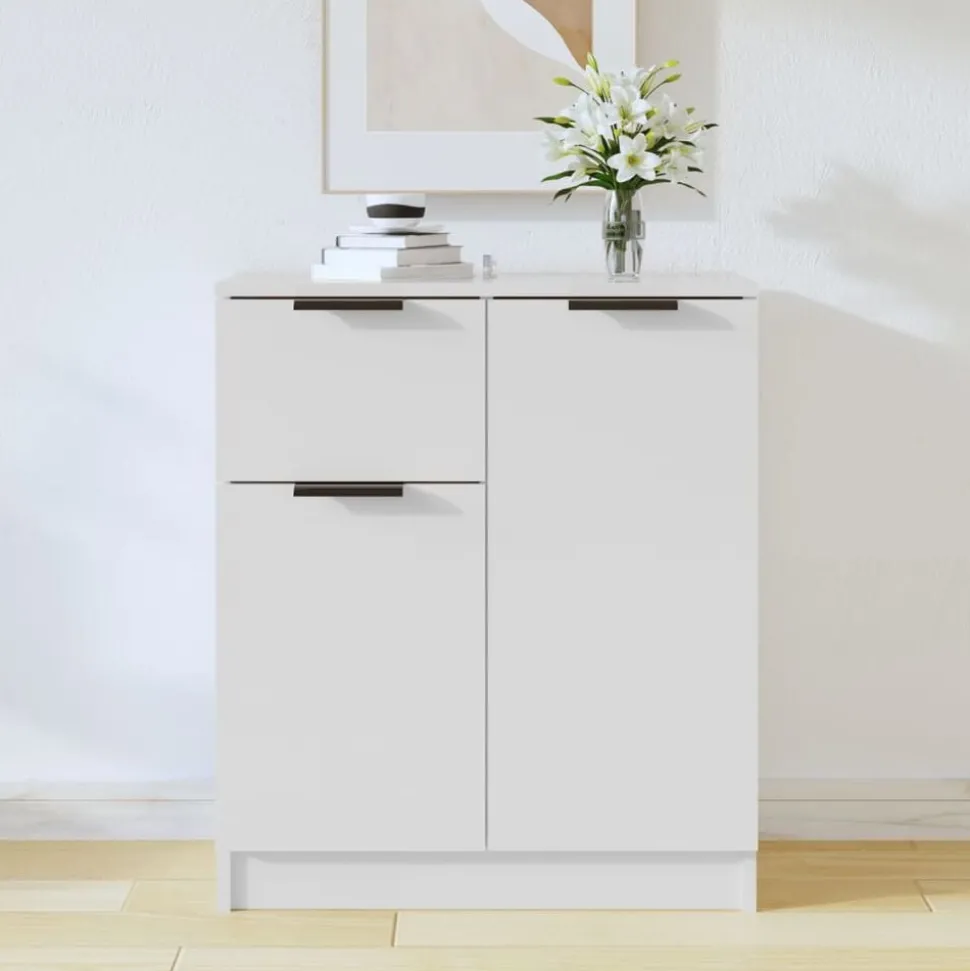 vidaXL Skänk vit 60x30x70 cm konstruerat trä