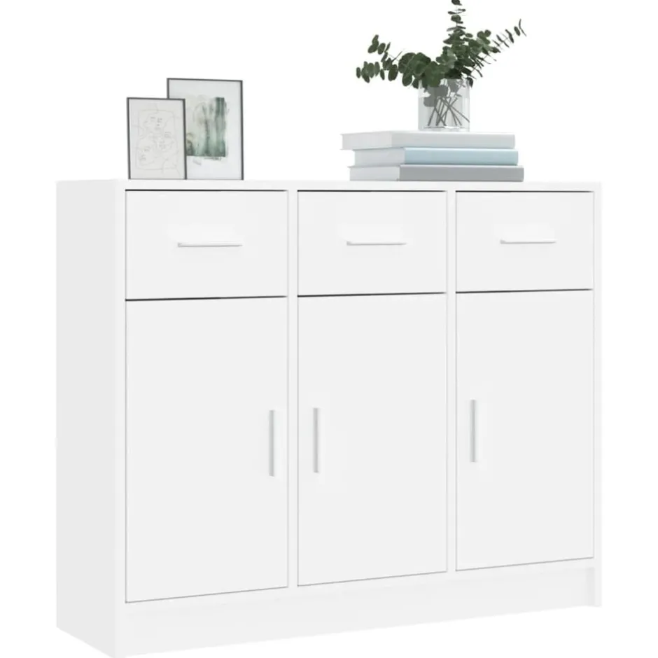 Outlet vidaXL Skänk 91x28x75 cm konstruerat trä Vit
