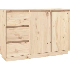 New vidaXL Skänk 111x34x75 cm massiv furu Naturfärg