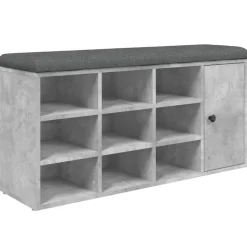 vidaXL Skobänk betonggrå 102x32x50 cm konstruerat trä