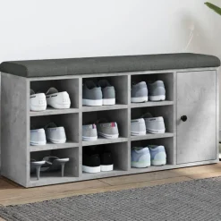 vidaXL Skobänk betonggrå 102x32x50 cm konstruerat trä