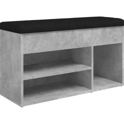vidaXL Skobänk betonggrå 82x32x45,5 cm konstruerat trä