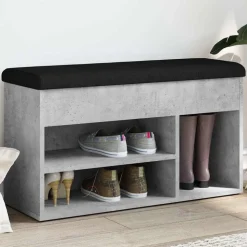 vidaXL Skobänk betonggrå 82x32x45,5 cm konstruerat trä