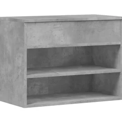 Outlet vidaXL Skobänk 60x30x45 cm konstruerat trä Betonggrå