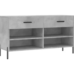 Outlet vidaXL Skobänk 102x35x55 cm konstruerat trä Betonggrå