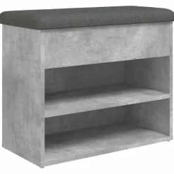 Online vidaXL Skobänk 62x32x50 cm konstruerat trä Betonggrå