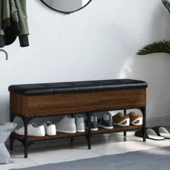 Discount vidaXL Skobänk 102x32x45 cm konstruerat trä brun ek