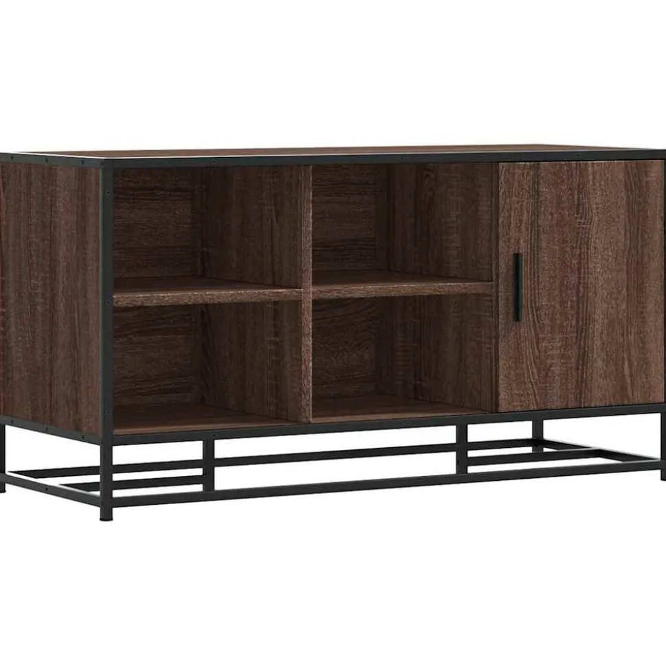 vidaXL Skobänk brun ek 100x40x53,5 cm konstruerat trä och metall