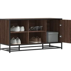 vidaXL Skobänk brun ek 100x40x53,5 cm konstruerat trä och metall