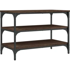 vidaXL Skobänk brun ek 70x38,5x49 cm konstruerat trä