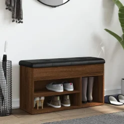Discount vidaXL Skobänk 82x32x45,5 cm konstruerat trä brun ek