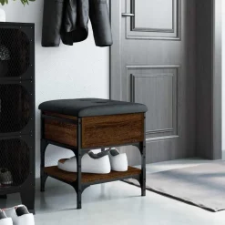 Outlet vidaXL Skobänk 42x42x45 cm konstruerat trä brun ek