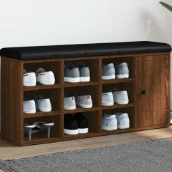 Best vidaXL Skobänk 102x32x50 cm konstruerat trä brun ek