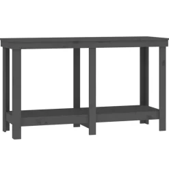 vidaXL Skobänk grå 140x50x80 cm massiv furu