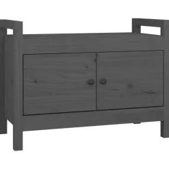 Outlet vidaXL Skobänk 80x40x60 cm massiv furu Grå
