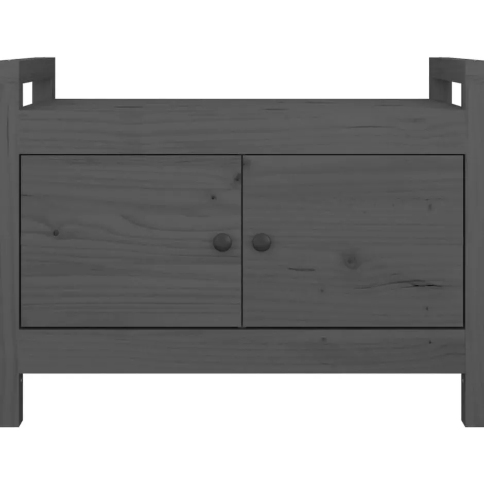 Outlet vidaXL Skobänk 80x40x60 cm massiv furu Grå