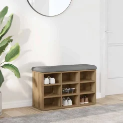 Discount vidaXL Skobänk hantverksmässig ek 82x32x50 cm konstruerat trä artisan ek