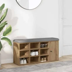 Best vidaXL Skobänk hantverksmässig ek 102x32x50 cm konstruerat trä artisan ek