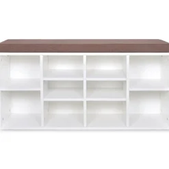 Sale vidaXL Skobänk med 10 hyllfack Vit