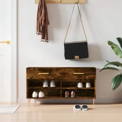 Online vidaXL Skobänk 102x35x55 cm konstruerat trä Rökfärgad ek