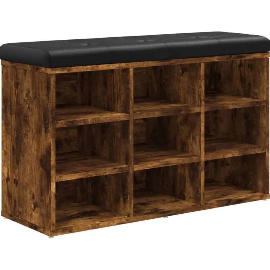 Sale vidaXL Skobänk 82x32x50 cm konstruerat trä Rökfärgad ek