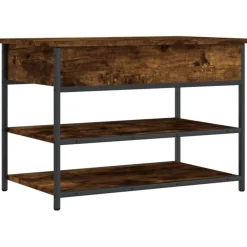 Online vidaXL Skobänk 70x42,5x50 cm konstruerat trä Rökfärgad ek