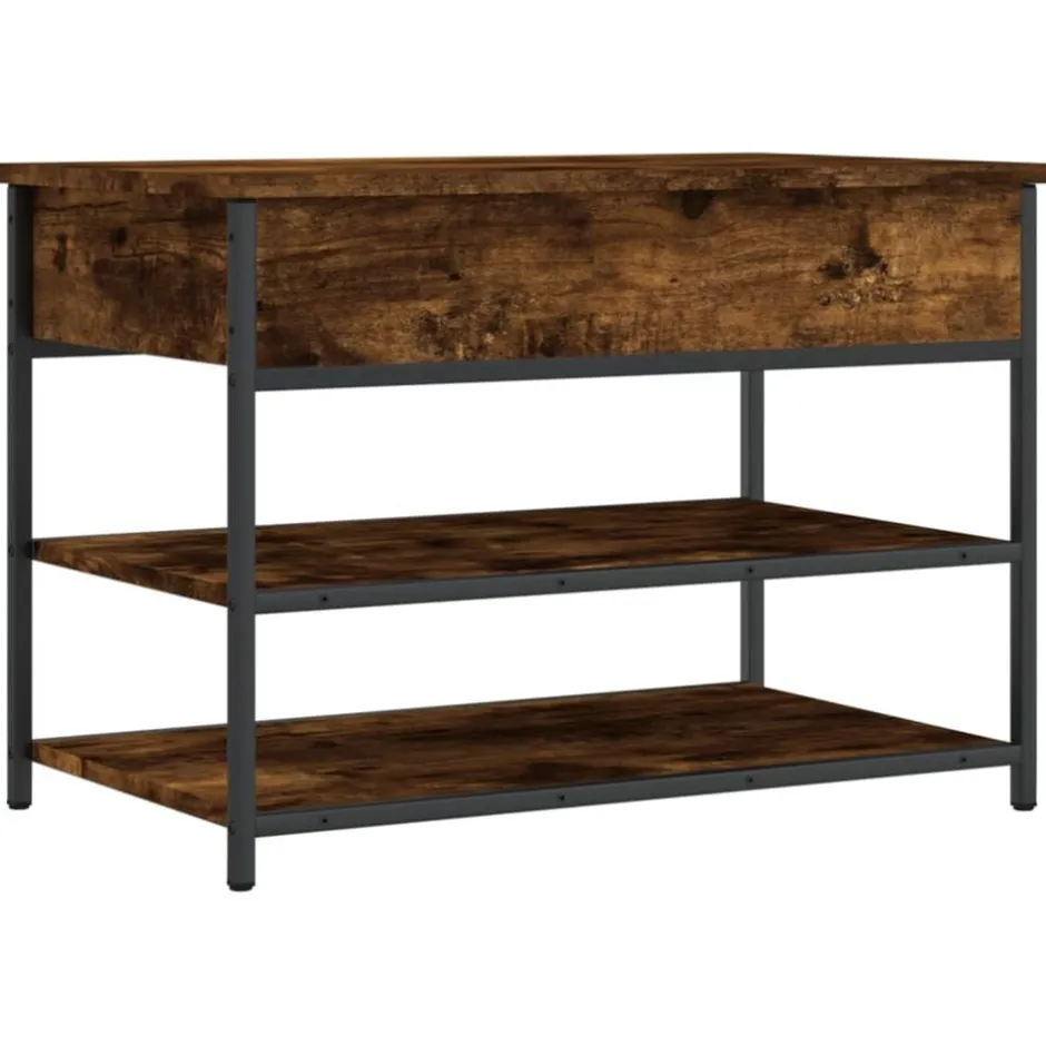 Online vidaXL Skobänk 70x42,5x50 cm konstruerat trä Rökfärgad ek