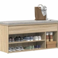 vidaXL Skobänk sonoma ek 102x30,5x45 cm konstruerat trä
