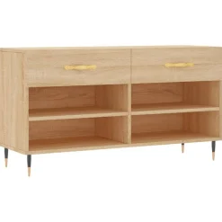 vidaXL Skobänk sonoma-ek 102x35x55 cm konstruerat trä