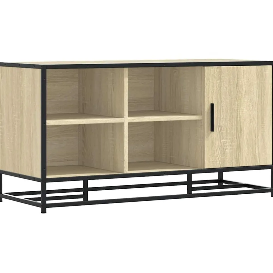 Online vidaXL Skobänk sonoma-ek 100x40x53,5 cm konstruerat trä och metall Sonoma ek
