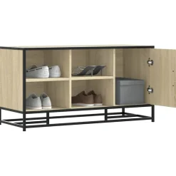 Online vidaXL Skobänk sonoma-ek 100x40x53,5 cm konstruerat trä och metall Sonoma ek