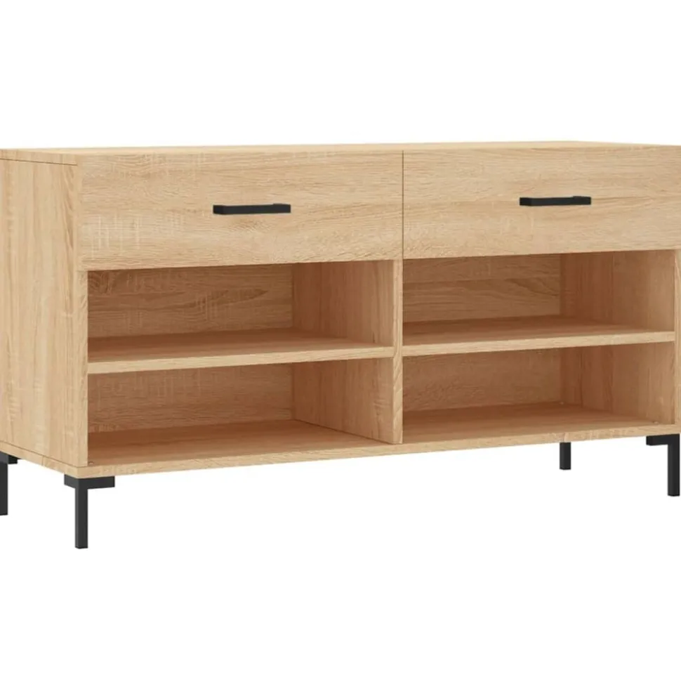 vidaXL Skobänk sonoma-ek 102x35x55 cm konstruerat trä