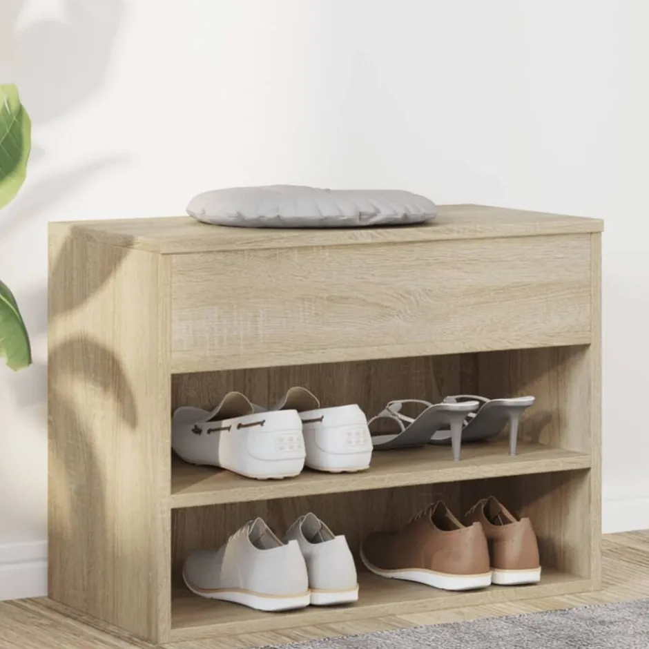 Discount vidaXL Skobänk sonoma-ek 60x30x45 cm konstruerat trä Sonoma ek