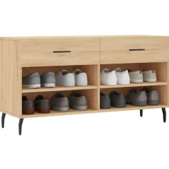 vidaXL Skobänk sonoma-ek 102x35x55 cm konstruerat trä Sonoma ek