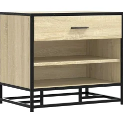 Clearance vidaXL Skobänk sonoma-ek 60x40x53,5 cm konstruerat trä och metall Sonoma ek