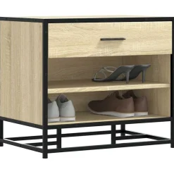 Clearance vidaXL Skobänk sonoma-ek 60x40x53,5 cm konstruerat trä och metall Sonoma ek