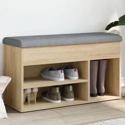 Hot vidaXL Skobänk sonoma-ek 82x32x45,5 cm konstruerat trä Sonoma ek