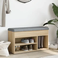 Hot vidaXL Skobänk sonoma-ek 82x32x45,5 cm konstruerat trä Sonoma ek