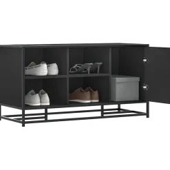 vidaXL Skobänk svart 100x40x53,5 cm konstruerat trä och metall