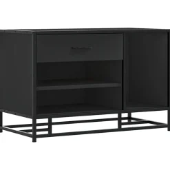 vidaXL Skobänk svart 80x40x53,5 cm konstruerat trä och metall