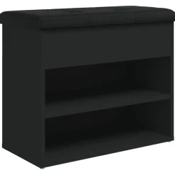 vidaXL Skobänk svart 62x32x50 cm konstruerat trä