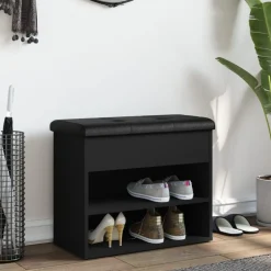 vidaXL Skobänk svart 62x32x50 cm konstruerat trä