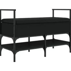 Clearance vidaXL Skobänk 85,5x42x57,5 cm konstruerat trä Svart