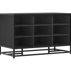 vidaXL Skobänk 84x40x53,5 cm konstruerat trä och metall Svart