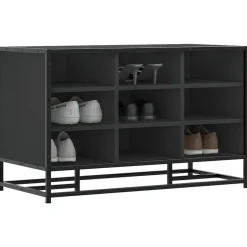 vidaXL Skobänk 84x40x53,5 cm konstruerat trä och metall Svart