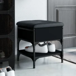 Discount vidaXL Skobänk 42x42x45 cm konstruerat trä Svart