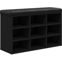 Outlet vidaXL Skobänk 82x32x50 cm konstruerat trä Svart